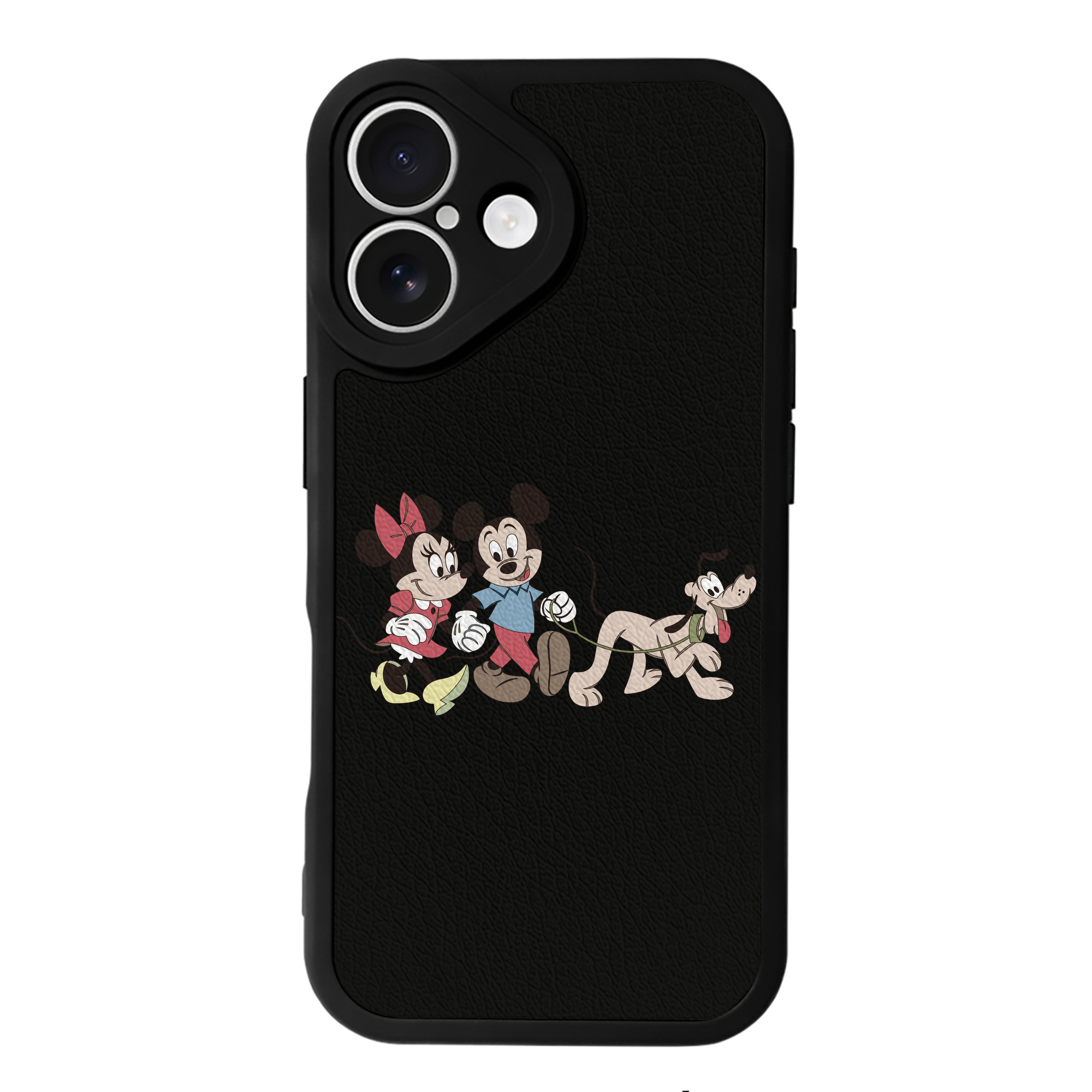 （画像用） ミッキーマウス Mickey Mouse 【iPhone 16シリーズ対応】シリコンスマホケース（レザー調） 材質：シリコン